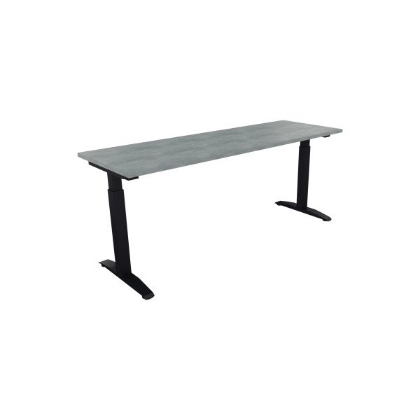 4003969074064 - Schreibtisch All in One 810025983 manuell höhenverstellbar 65-85cm (H) 180x60cm (BxT) rechteckig beton hell   anthrazitmetal