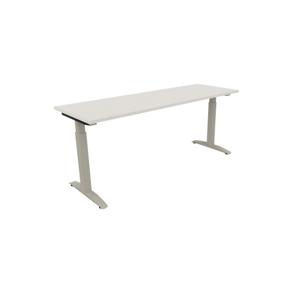 4003969074149 - Schreibtisch All in One 810026001 manuell höhenverstellbar 65-85cm (H) 180x60cm (BxT) rechteckig weiß   silberaluminium 400
