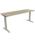 Schreibtisch All in One, manuell höhenverstellbar, 65-85cm (H), 180x60cm (BxT), rechteckig, eiche natur / silberaluminium