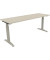 Schreibtisch All in One, manuell höhenverstellbar, 65-85cm (H), 180x60cm (BxT), rechteckig, akazie hell / silberaluminium