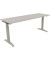 Schreibtisch All in One, manuell höhenverstellbar, 65-85cm (H), 180x60cm (BxT), rechteckig, lichtgrau / silberaluminium