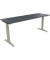 Schreibtisch All in One, manuell höhenverstellbar, 65-85cm (H), 180x60cm (BxT), rechteckig, lavagrau / silberaluminium