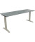 Schreibtisch All in One, manuell höhenverstellbar, 65-85cm (H), 180x60cm (BxT), rechteckig, beton hell / silberaluminium