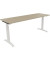 Schreibtisch All in One, manuell höhenverstellbar, 65-85cm (H), 180x60cm (BxT), rechteckig, eiche natur / weiß