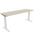 Schreibtisch All in One, manuell höhenverstellbar, 65-85cm (H), 180x60cm (BxT), rechteckig, akazie hell / weiß
