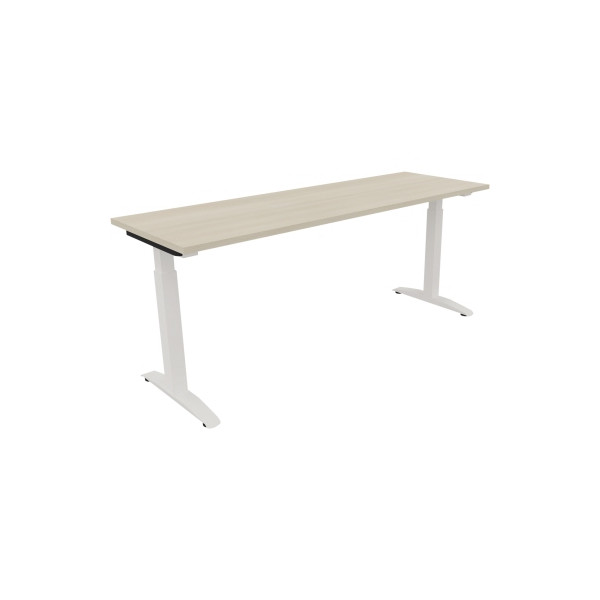 4003969074231 - Schreibtisch All in One 810026172 manuell höhenverstellbar 65-85cm (H) 180x60cm (BxT) rechteckig akazie hell   verkehrsweiß