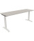 Schreibtisch All in One, manuell höhenverstellbar, 65-85cm (H), 180x60cm (BxT), rechteckig, lichtgrau / weiß