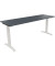 Schreibtisch All in One, manuell höhenverstellbar, 65-85cm (H), 180x60cm (BxT), rechteckig, lavagrau / weiß