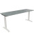Schreibtisch All in One, manuell höhenverstellbar, 65-85cm (H), 180x60cm (BxT), rechteckig, beton hell / weiß