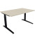 Schreibtisch All in One, manuell höhenverstellbar, 65-85cm (H), 180x70cm (BxT), rechteckig, akazie hell / anthrazit metallic