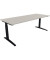 Schreibtisch All in One, manuell höhenverstellbar, 65-85cm (H), 180x70cm (BxT), rechteckig, lichtgrau / anthrazit metallic