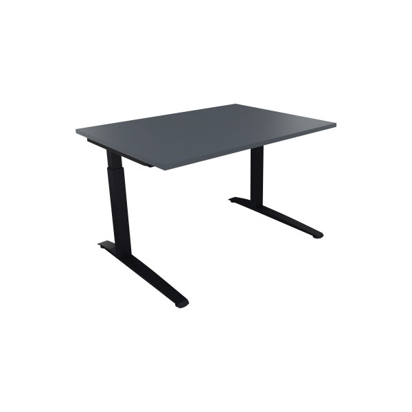 4003969074170 - Schreibtisch All in One 810026282 manuell höhenverstellbar 65-85cm (H) 180x70cm (BxT) rechteckig lavagrau   anthrazit metall