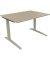 Schreibtisch All in One, manuell höhenverstellbar, 65-85cm (H), 180x70cm (BxT), rechteckig, eiche natur / silberaluminium