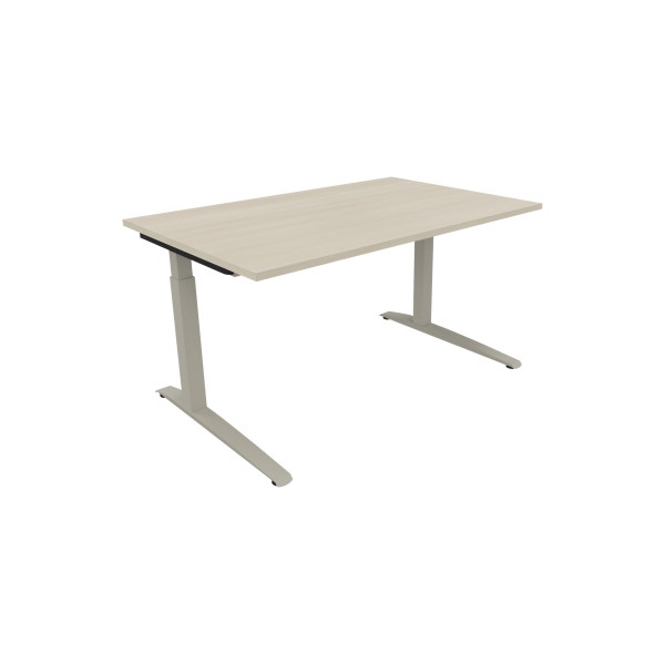 4003969073722 - Schreibtisch All in One 810026372 manuell höhenverstellbar 65-85cm (H) 180x70cm (BxT) rechteckig akazie hell   silberalumini