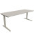Schreibtisch All in One, manuell höhenverstellbar, 65-85cm (H), 180x70cm (BxT), rechteckig, lichtgrau / silberaluminium