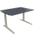 Schreibtisch All in One, manuell höhenverstellbar, 65-85cm (H), 180x70cm (BxT), rechteckig, lavagrau / silberaluminium