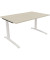 Schreibtisch All in One, manuell höhenverstellbar, 65-85cm (H), 180x70cm (BxT), rechteckig, akazie hell / weiß