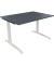 Schreibtisch All in One, manuell höhenverstellbar, 65-85cm (H), 180x70cm (BxT), rechteckig, lavagrau / weiß