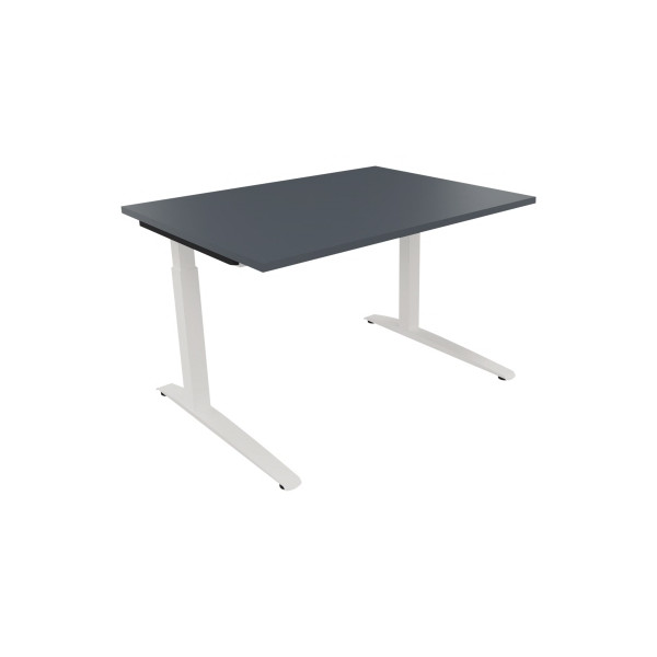4003969073784 - Schreibtisch All in One 810026482 manuell höhenverstellbar 65-85cm (H) 180x70cm (BxT) rechteckig lavagrau   verkehrsweiß 40