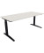 Schreibtisch All in One, manuell höhenverstellbar, 65-85cm (H), 180x80cm (BxT), rechteckig, weiß / anthrazit metallic