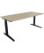 Schreibtisch All in One, manuell höhenverstellbar, 65-85cm (H), 180x80cm (BxT), rechteckig, eiche natur / anthrazit metallic