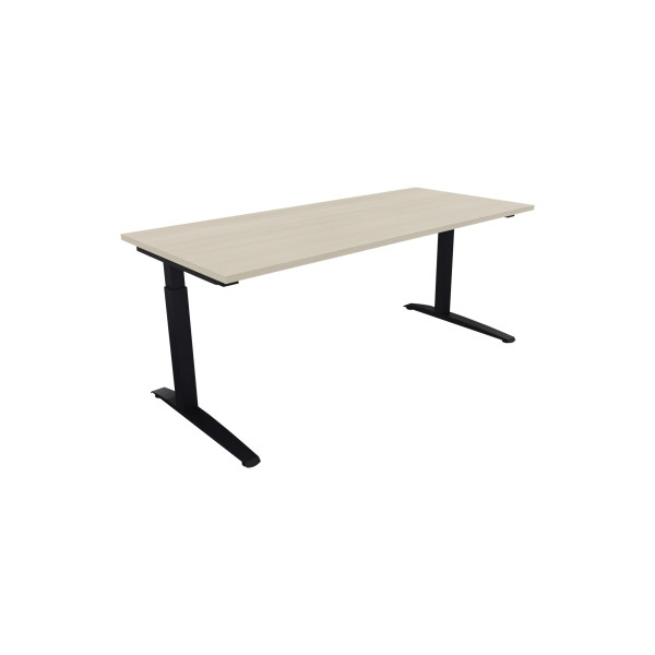 4003969074781 - Schreibtisch All in One 810026572 manuell höhenverstellbar 65-85cm (H) 180x80cm (BxT) rechteckig akazie hell   anthrazitmeta