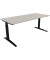 Schreibtisch All in One, manuell h&ouml;henverstellbar, 65-85cm (H), 180x80cm (BxT), rechteckig, lichtgrau / anthrazit metallic