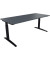 Schreibtisch All in One, manuell höhenverstellbar, 65-85cm (H), 180x80cm (BxT), rechteckig, lavagrau / anthrazit metallic