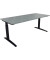 Schreibtisch All in One, manuell höhenverstellbar, 65-85cm (H), 180x80cm (BxT), rechteckig, beton hell / anthrazit metallic