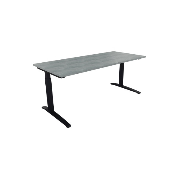 4003969074729 - Schreibtisch All in One 810026583 manuell höhenverstellbar 65-85cm (H) 180x80cm (BxT) rechteckig beton hell   anthrazitmetal