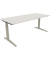 Schreibtisch All in One, manuell höhenverstellbar, 65-85cm (H), 180x80cm (BxT), rechteckig, weiß / silberaluminium
