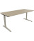 Schreibtisch All in One, manuell höhenverstellbar, 65-85cm (H), 180x80cm (BxT), rechteckig, eiche natur / silberaluminium