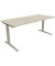 Schreibtisch All in One, manuell höhenverstellbar, 65-85cm (H), 180x80cm (BxT), rechteckig, akazie hell / silberaluminium