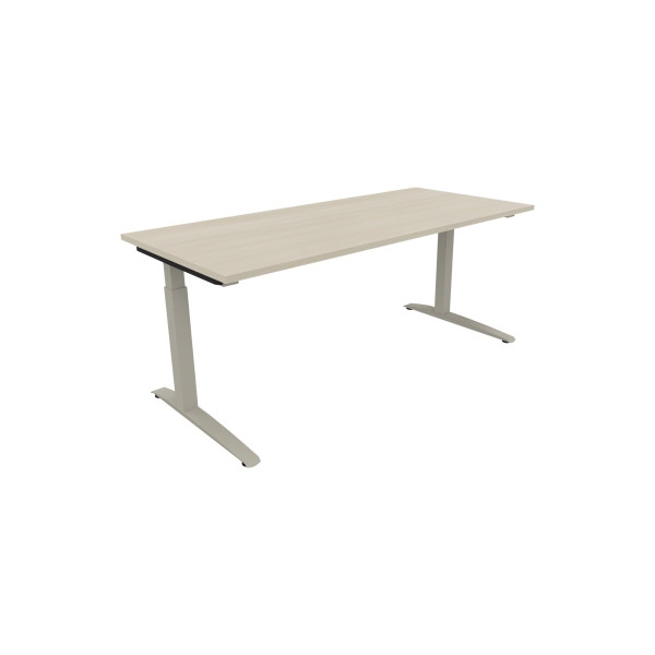 4003969074774 - Schreibtisch All in One 810026672 manuell höhenverstellbar 65-85cm (H) 180x80cm (BxT) rechteckig akazie hell   silberalumini