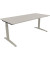 Schreibtisch All in One, manuell höhenverstellbar, 65-85cm (H), 180x80cm (BxT), rechteckig, lichtgrau / silberaluminium