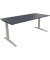 Schreibtisch All in One, manuell höhenverstellbar, 65-85cm (H), 180x80cm (BxT), rechteckig, lavagrau / silberaluminium