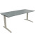 Schreibtisch All in One, manuell höhenverstellbar, 65-85cm (H), 180x80cm (BxT), rechteckig, beton hell / silberaluminium