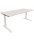 Schreibtisch All in One, manuell höhenverstellbar, 65-85cm (H), 180x80cm (BxT), rechteckig, weiß / weiß