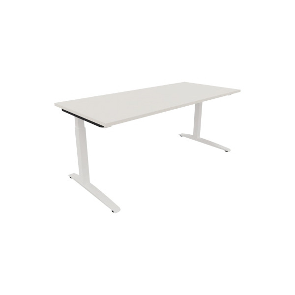 4003969074668 - Schreibtisch All in One 810026701 manuell höhenverstellbar 65-85cm (H) 180x80cm (BxT) rechteckig weiß   verkehrsweiß 400396