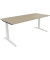 Schreibtisch All in One, manuell höhenverstellbar, 65-85cm (H), 180x80cm (BxT), rechteckig, eiche natur / weiß