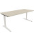 Schreibtisch All in One, manuell höhenverstellbar, 65-85cm (H), 180x80cm (BxT), rechteckig, akazie hell / weiß