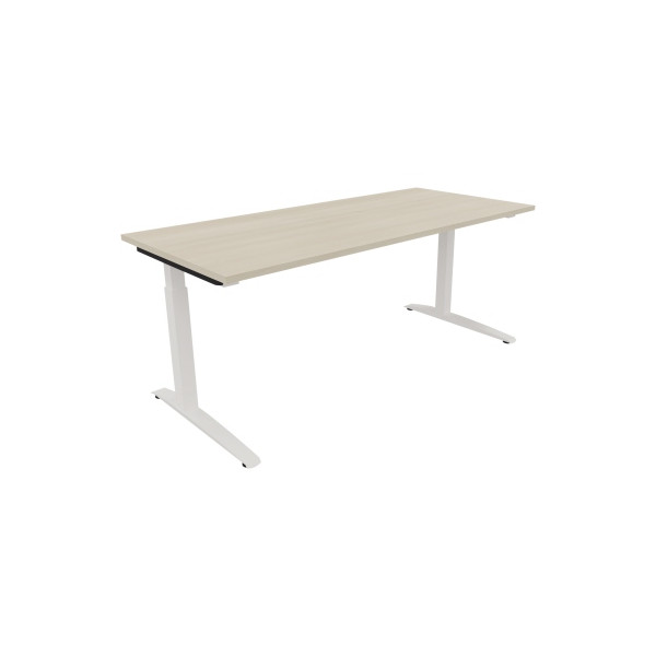 4003969074705 - Schreibtisch All in One 810026772 manuell höhenverstellbar 65-85cm (H) 180x80cm (BxT) rechteckig akazie hell   verkehrsweiß