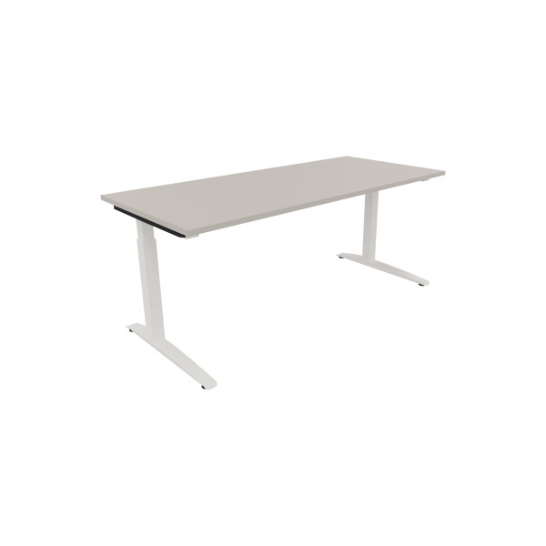 4003969074613 - Schreibtisch All in One 810026781 manuell höhenverstellbar 65-85cm (H) 180x80cm (BxT) rechteckig lichtgrau   verkehrsweiß 4