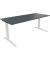Schreibtisch All in One, manuell höhenverstellbar, 65-85cm (H), 180x80cm (BxT), rechteckig, lavagrau / weiß