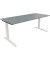 Schreibtisch All in One, manuell höhenverstellbar, 65-85cm (H), 180x80cm (BxT), rechteckig, beton hell / weiß