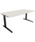 Schreibtisch All in One, manuell höhenverstellbar, 65-85cm (H), 180x90cm (BxT), rechteckig, weiß / anthrazit metallic