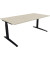 Schreibtisch All in One, manuell höhenverstellbar, 65-85cm (H), 180x90cm (BxT), rechteckig, akazie hell / anthrazit metallic