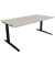 Schreibtisch All in One, manuell höhenverstellbar, 65-85cm (H), 180x90cm (BxT), rechteckig, lichtgrau / anthrazit metallic