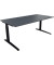 Schreibtisch All in One, manuell höhenverstellbar, 65-85cm (H), 180x90cm (BxT), rechteckig, lavagrau / anthrazit metallic