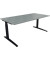Schreibtisch All in One, manuell höhenverstellbar, 65-85cm (H), 180x90cm (BxT), rechteckig, beton hell / anthrazit metallic